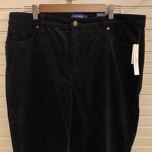 Talbots High Waist Straight Leg Corduroys Black Size 16P